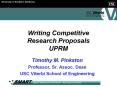 Writing Competitive Research Proposals UPRM PowerPoint PPT Presentation