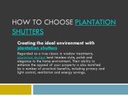How to Choose Plantation Shutters