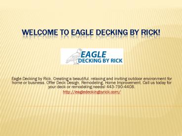 Decking, Fencing, Deck Builder and Garages, Decks Pasadena MD