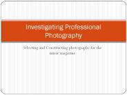 Photograpphy research