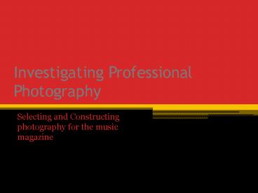 Photographic Research Powerpoint