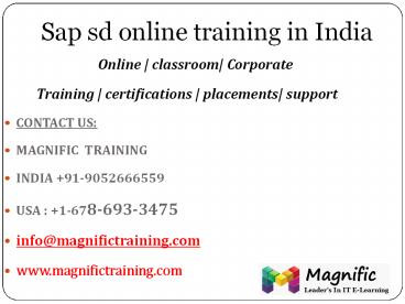 Sap sd online training in india