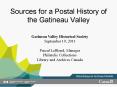 Sources for a Postal History of the Gatineau Valley PowerPoint PPT Presentation