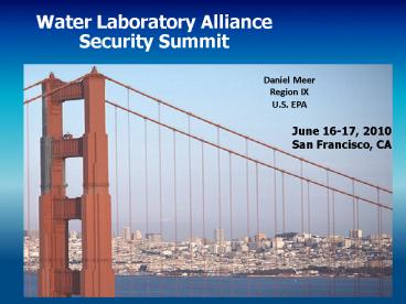 Water Laboratory Alliance Security Summit