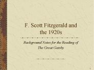 F. Scott Fitzgerald and the 1920s