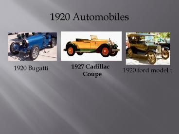 1920 Automobiles