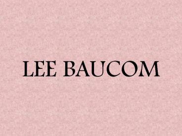 How to Save Your Relationship with Lee Baucom