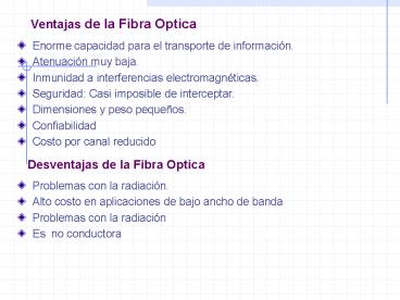 Ventajas de la Fibra Optica