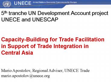 5th tranche UN Development Account project