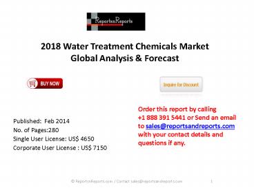 Worldwide Water Treatment Chemicals Industry to 2018