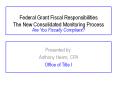 Federal Grant Fiscal Responsibilities The New Consolidated Monitoring Process PowerPoint PPT Presentation