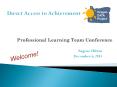 Professional Learning Team Conference PowerPoint PPT Presentation