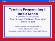 Teaching Programming in