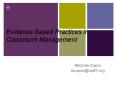Evidence Based Practices in Classroom Management PowerPoint PPT Presentation