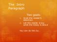 The Intro Paragraph PowerPoint PPT Presentation
