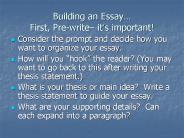 Building an Essay