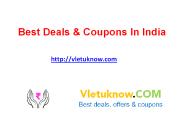 Best coupons and deals in India