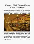 Country Club Fitness Centre Kurla – Mumbai PowerPoint PPT Presentation