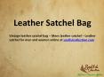 Leather Satchel Bag PowerPoint PPT Presentation