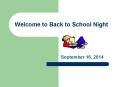 Welcome to Back to School Night PowerPoint PPT Presentation