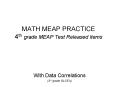 MATH MEAP PRACTICE 4th grade MEAP Test Released Items PowerPoint PPT Presentation