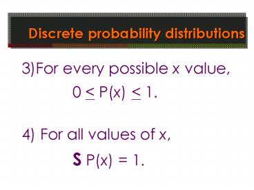 Discrete probability distributions
