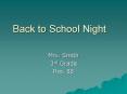 Back to School Night PowerPoint PPT Presentation