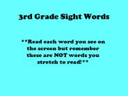 3rd Grade Sight Words
