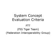 System Concept Evaluation Criteria