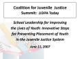 Coalition for Juvenile Justice Summit: JJDPA Today PowerPoint PPT Presentation