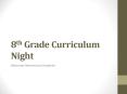 8th Grade Curriculum Night PowerPoint PPT Presentation