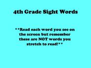 4th Grade Sight Words
