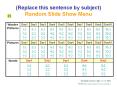 (Replace this sentence by subject) Random Slide Show Menu PowerPoint PPT Presentation