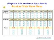 (Replace this sentence by subject) Random Slide Show Menu