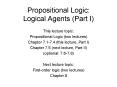 Propositional Logic: Logical Agents (Part I) PowerPoint PPT Presentation