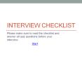 Interview Checklist PowerPoint PPT Presentation
