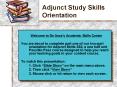 Adjunct Study Skills Orientation PowerPoint PPT Presentation