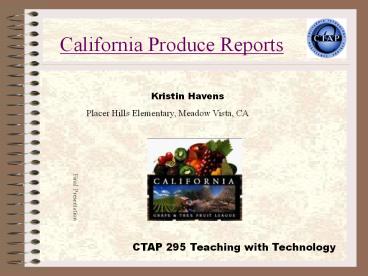 California Produce Reports