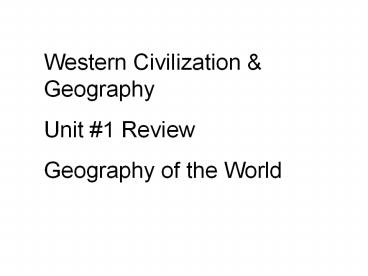 Western Civilization