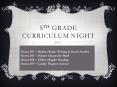 5th Grade Curriculum Night PowerPoint PPT Presentation