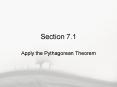 Apply the Pythagorean Theorem PowerPoint PPT Presentation