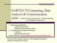 EART20170 Computing, Data Analysis