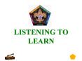 LISTENING TO LEARN PowerPoint PPT Presentation
