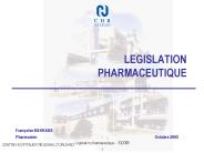 LEGISLATION PHARMACEUTIQUE