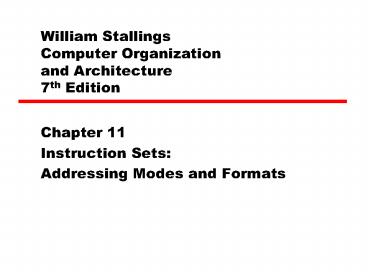 William Stallings Computer Organization and Architecture 7th Edition