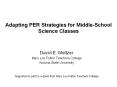 Adapting PER Strategies for Middle-School Science Classes PowerPoint PPT Presentation