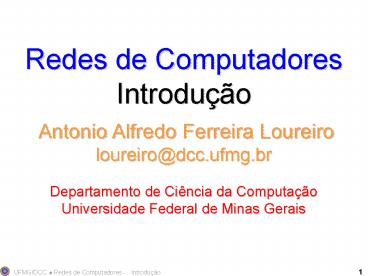 Redes de Computadores Introdu