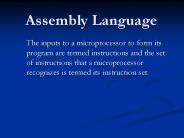 Assembly Language
