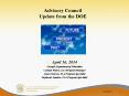 Advisory Council Update from the DOE PowerPoint PPT Presentation