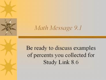 Math Message 9.1